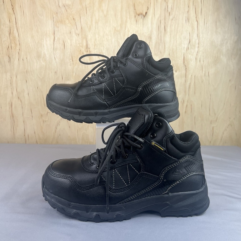 ACE Piston Mid Work Boots Men's Size 8 Black Waterproof Aluminum Toe WB01-04